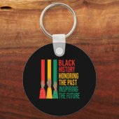 Black History Honing Past Inspirating Future Manne Sleutelhanger (Voorkant)