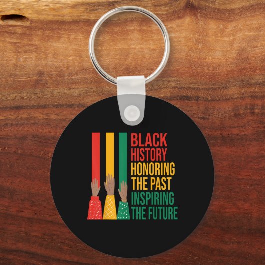 Black History Honing Past Inspirating Future Manne Sleutelhanger (Voorkant)