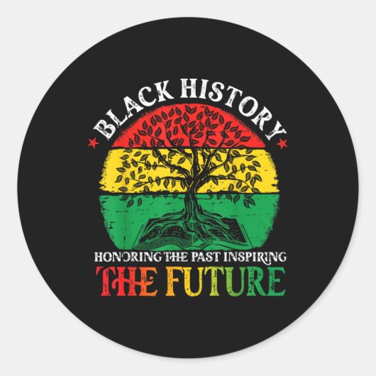 Black History Honing Past Inspireling Future Afric Ronde Sticker (Voorkant)