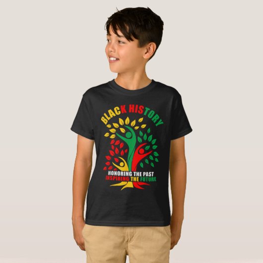 Black History Honing Past Inspireling Future Afric T-shirt (Voorkant volledig)