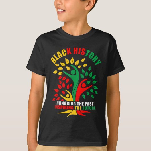 Black History Honing Past Inspireling Future Afric T-shirt (Voorkant)