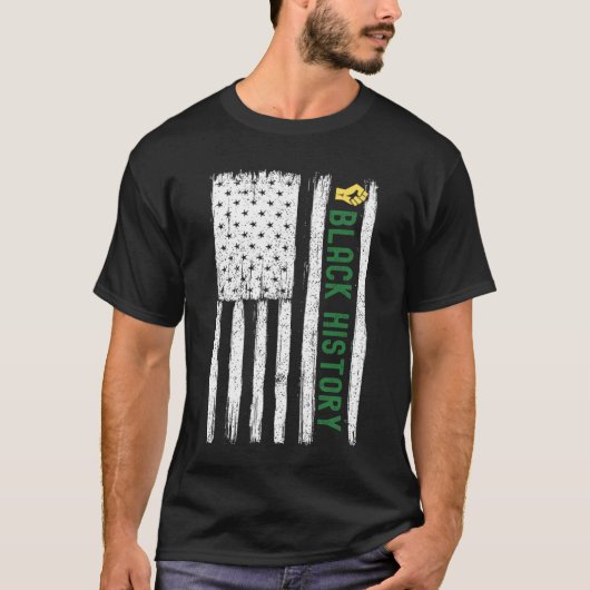 Black History In USA Flag Month African American T-shirt (Voorkant)