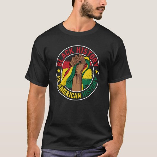 Black History Is American History BHM Pride Afro M T-shirt (Voorkant)