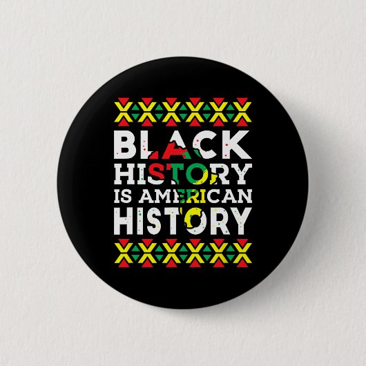 Black History Is American History Patriotic Africa Ronde Button 5,7 Cm (Voorkant)