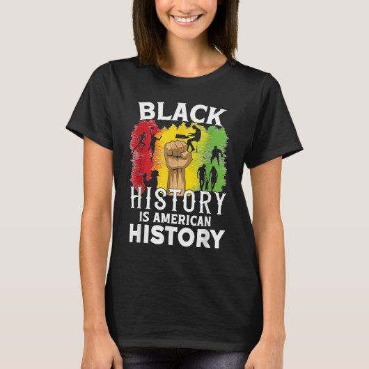 Black History Is American History Patriotic Africa T-shirt (Voorkant)