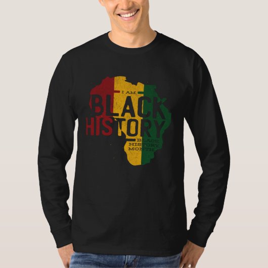 Black History Is American History Patriotic Africa T-shirt (Voorkant)