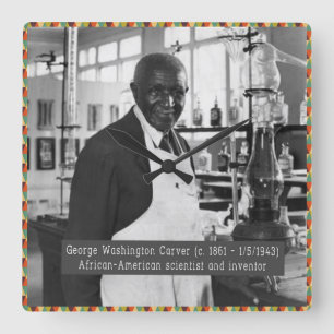 Black History-klok: George Washington Carver Vierkante Klok
