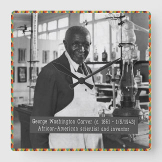 Black History-klok: George Washington Carver Vierkante Klok