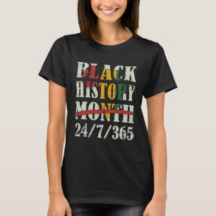 Black History Maand 247365 met Afrikaanse kaart Vl T-shirt