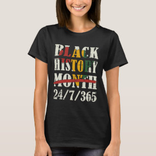 Black History Maand 247365 met Afrikaanse kaart Vl T-shirt