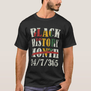 Black History Maand 247365 met Afrikaanse kaart Vl T-shirt