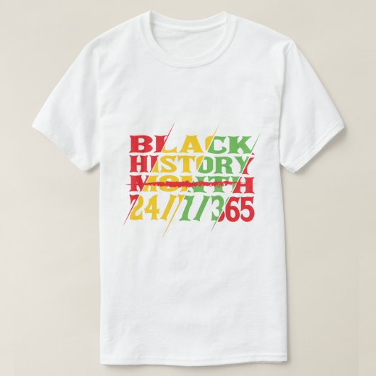 Black History Maand 24/7/365, Black Pride, Afrikaa T-shirt (Design voorkant)