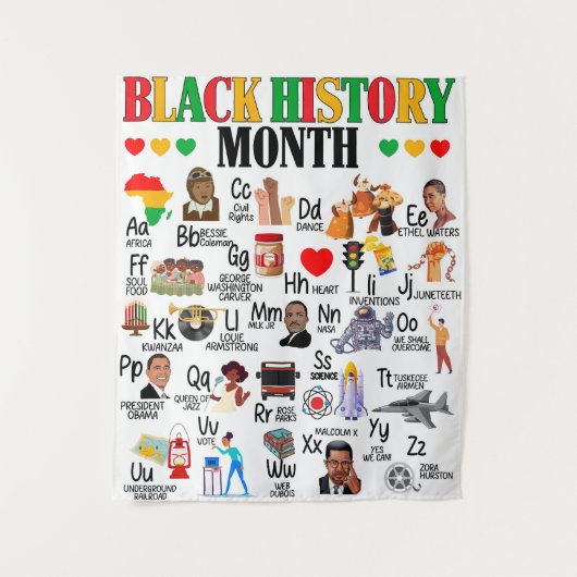 Black History Maand A tot en met Z Wandkleed (Voorkant)