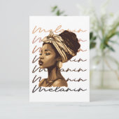 Black History Maand African American Black Melanin Bedankkaart (Staand voorkant)