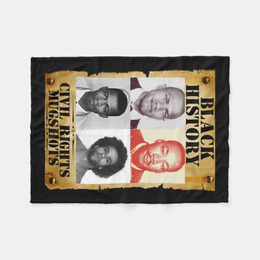 Black History Maand Authentieke Burgerrechten Mugs Fleece Deken (Voorkant (Horizontaal))