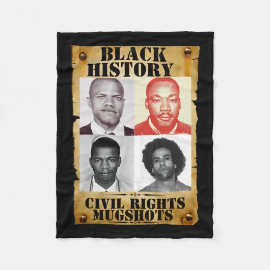 Black History Maand Authentieke Burgerrechten Mugs Fleece Deken (Voorkant)