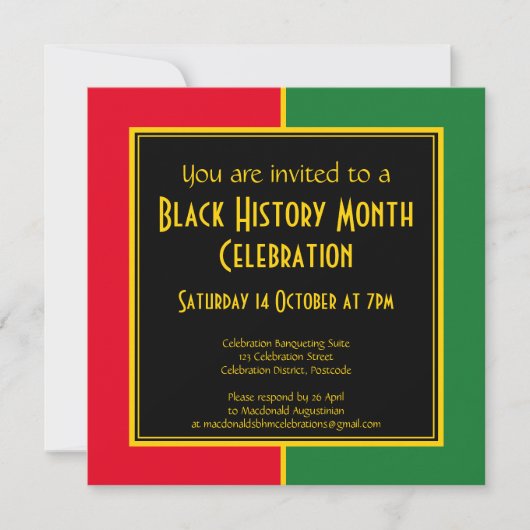 BLACK HISTORY MAAND BHM Celebration Invitation (Voorkant)