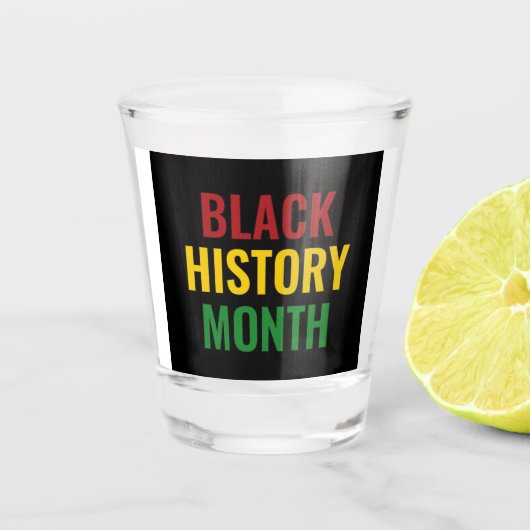 BLACK HISTORY MAAND BHM SHOT GLAS (Voorkant)