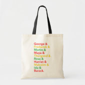 Black History Maand Heroes Name Stack Tote Bag (Voorkant)