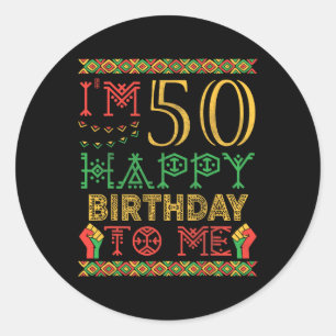 Black History Maand Ik ben 50 jaar oud Happy Birth Ronde Sticker