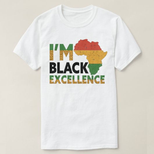 Black History Maand Ik ben Black Excellence T-shirt (Design voorkant)