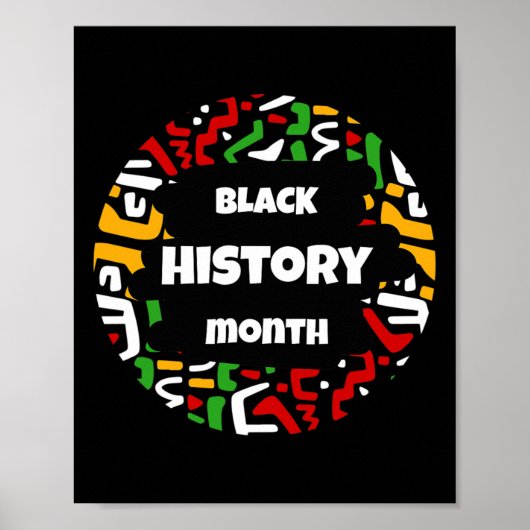 Black History Maand met Afrikaanse kaart Vlag voor Poster (Voorkant)