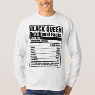 Black History Maand Nutrition Facts Black Queen T-shirt