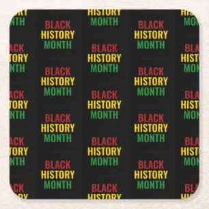 BLACK HISTORY MAAND Red Yellow Green BHM Kartonnen Onderzetters