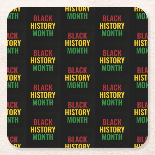 BLACK HISTORY MAAND Red Yellow Green BHM Kartonnen Onderzetters (Voorkant)