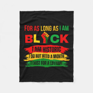 Black History Maand zolang ik Black Prid ben Fleece Deken