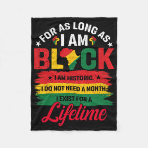 Black History Maand zolang ik Black Prid ben Fleece Deken
