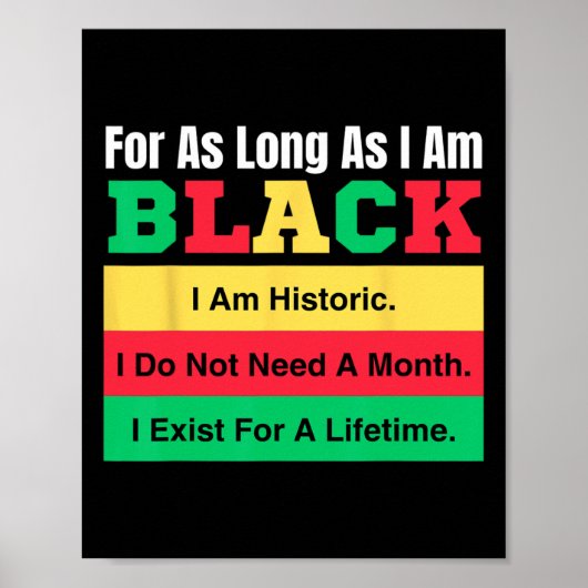 Black History Maand zolang ik Black Prid ben Poster (Voorkant)
