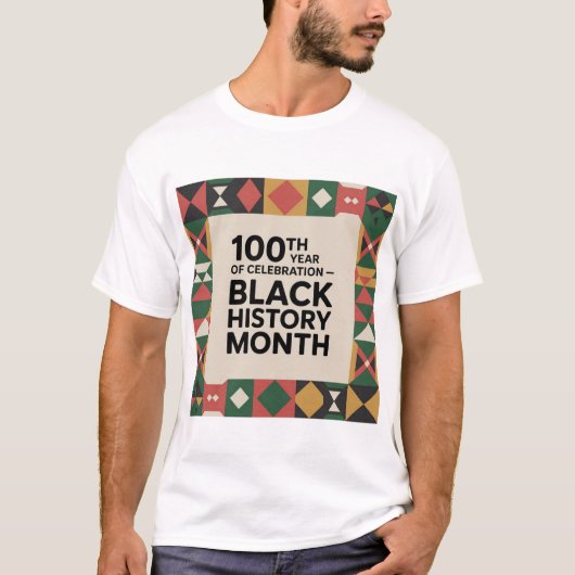 Black History Month – 100 Jaar Viering T-shirt (Voorkant)