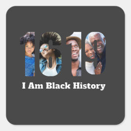 Black History Month 1619 Personalized Photo  Vierkante Sticker