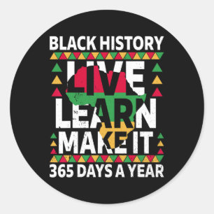 Black History Month 2025 kleding Ronde Sticker