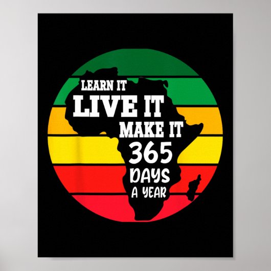 Black History Month 2025 Live It Learn It Make It Poster (Voorkant)