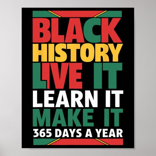 Black History Month 2025 Live It Learn It Make It Poster (Voorkant)