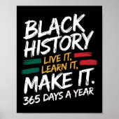 Black History Month 2025 Live It Learn It Make It Poster (Voorkant)