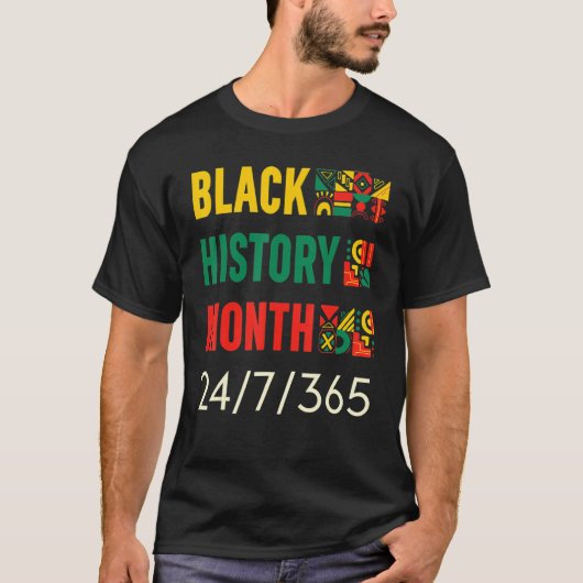 Black History Month 247365 Africa Map Melanin 2023 T-shirt (Voorkant)