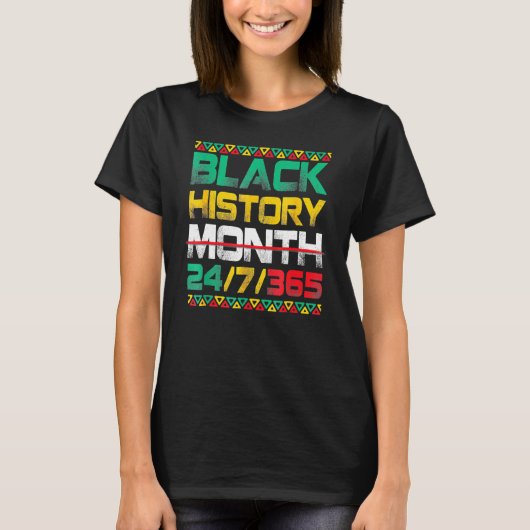 Black History Month 247365 Africa Map Melanin 2023 T-shirt (Voorkant)