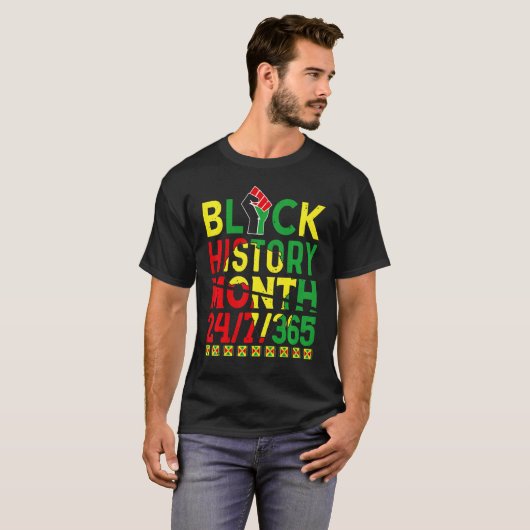 Black History Month 247365 Africa Map Melanin 2023 T-shirt (Voorkant volledig)