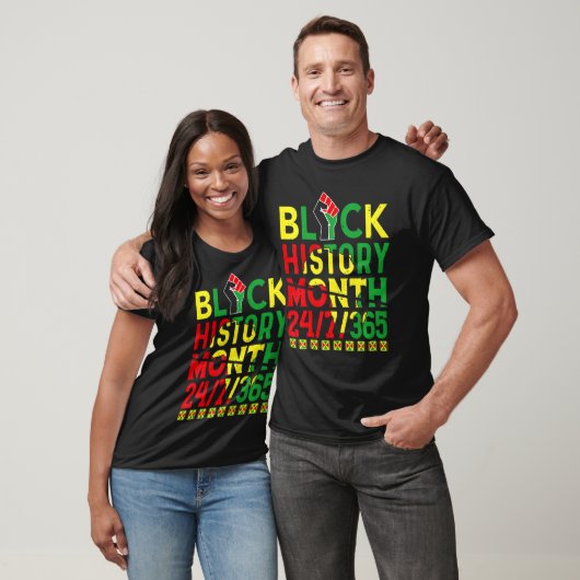 Black History Month 247365 Africa Map Melanin 2023 T-shirt (Unisex)