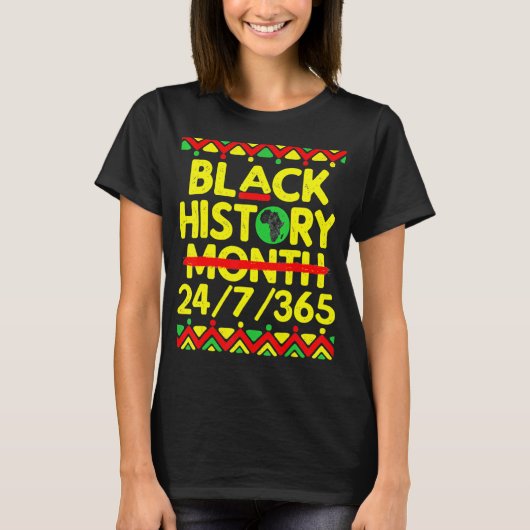 Black History Month 247365 Africa Map Melanin 2023 T-shirt (Voorkant)