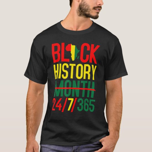 Black History Month 247365 Africa Map Melanin Men  T-shirt (Voorkant)