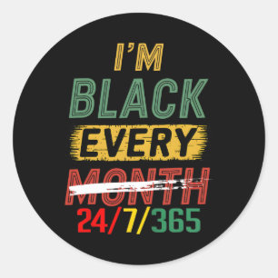 Black History Month 247365 Afrikaanse Melanin Prid Ronde Sticker