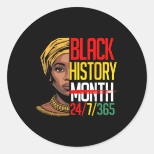 Black History Month 247365 Afrikaanse Melanin Prid Ronde Sticker