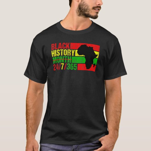 Black History Month 247365 Black Pride Mannen Vrou T-shirt (Voorkant)