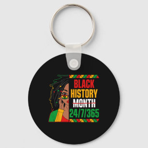 Black History Month 247365 Loc'd Girl Melanin Blac Sleutelhanger