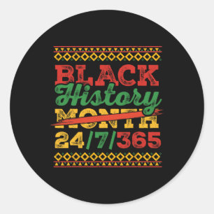 Black History Month 247365 Mannen Vrouwen Kinder B Ronde Sticker