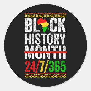 Black History Month 247365 Shirt Afrika voor manne Ronde Sticker